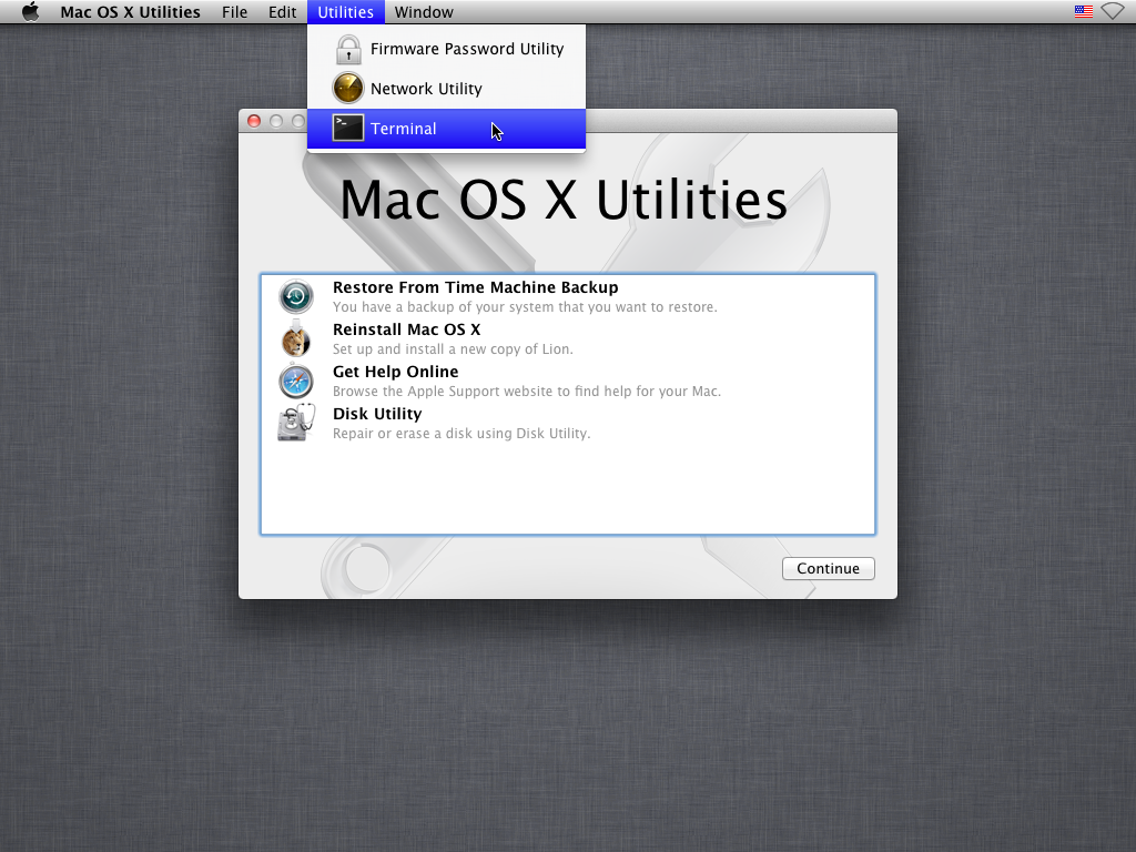 Mac terminal update and running options